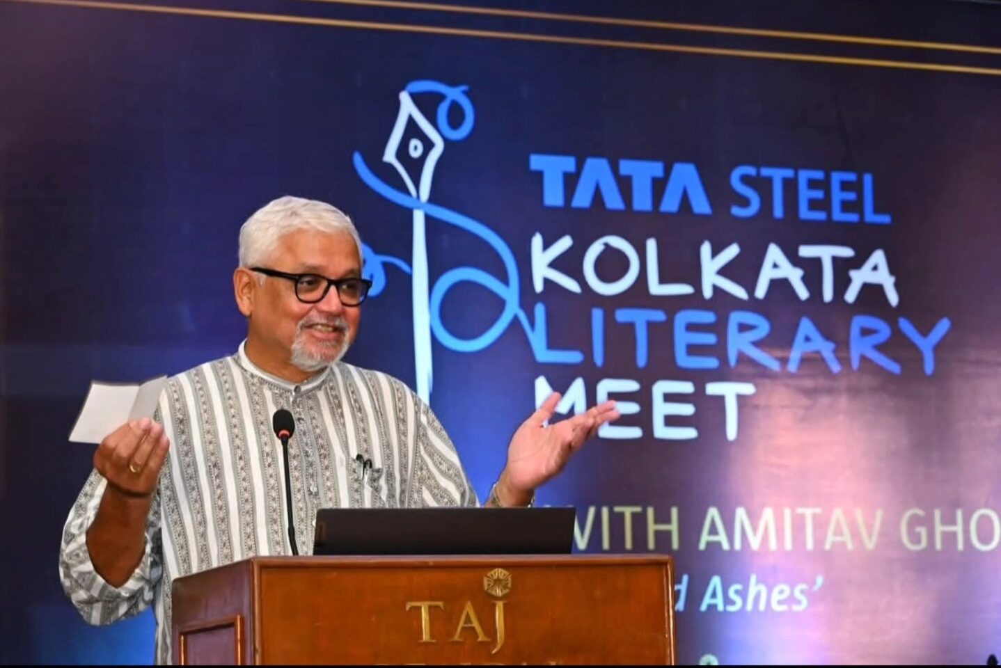 A panel discussion at a literary event